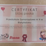 Zdjęcie otrzymanego certyfikatu