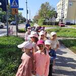 DZIECI PRZYPOMINAJĄ ZASADY BEZPIECZNEGO PRZECHODZENIA PRZEZ JEZDNIĘ